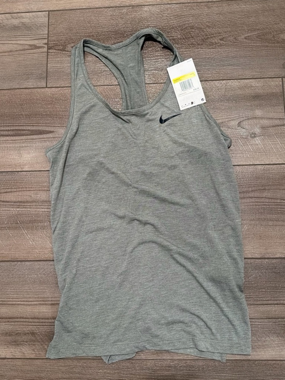 Nike Grey Women's Racerback Tank with Small Swoosh